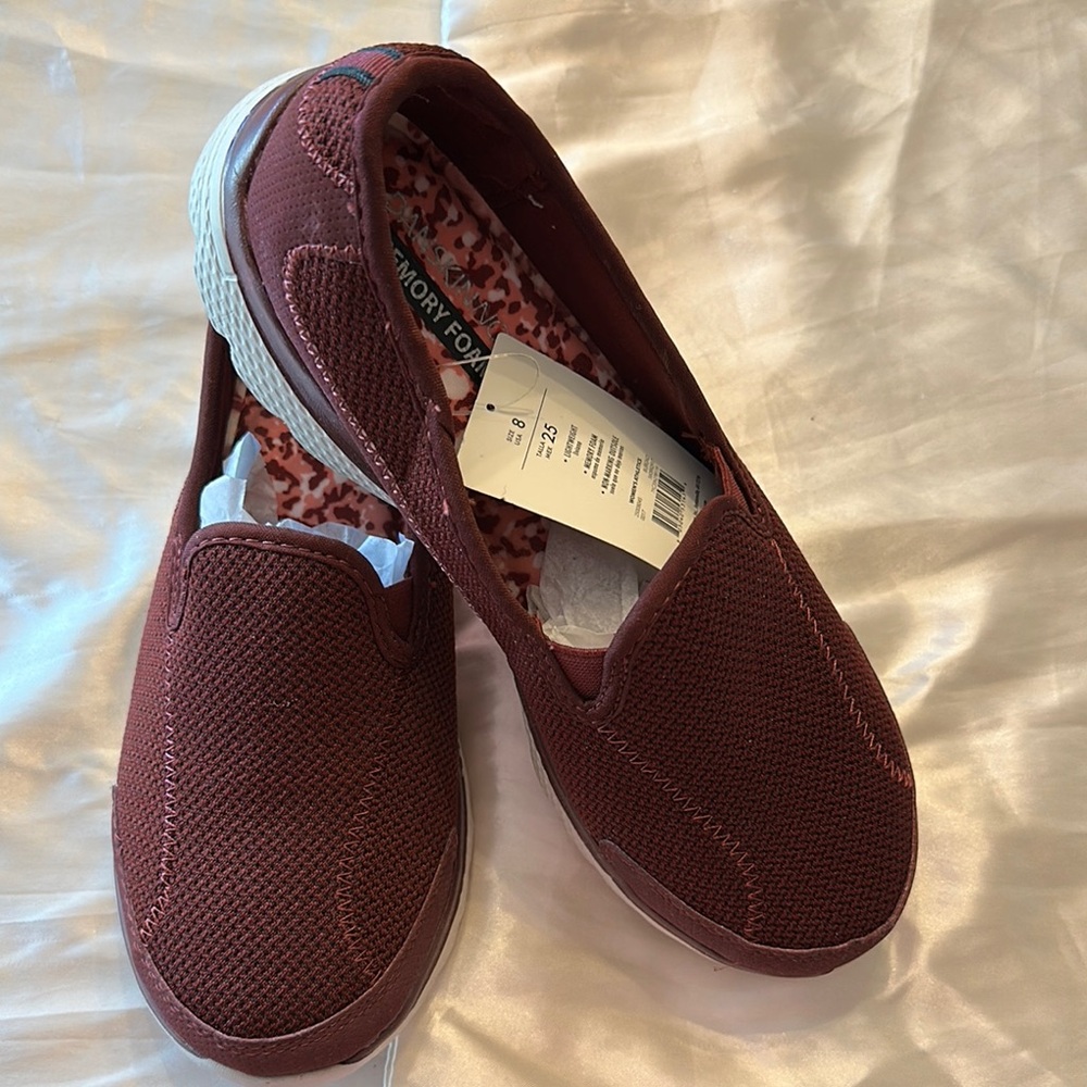 Women's Burgundy Slip-On Sneakers